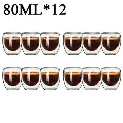 Double Wall Borosilicate Glass Mug Set for Hot Drinks - Smarsty