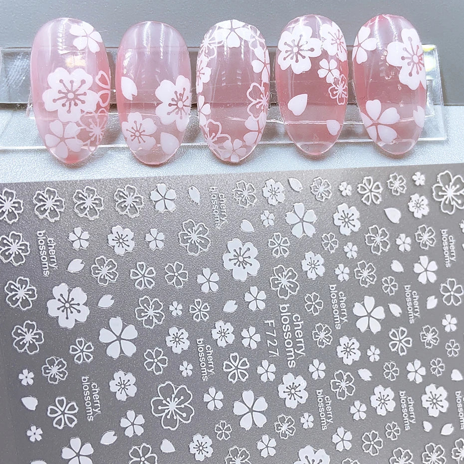 3D Sakura Flower Nail Stickers for Elegant Manicure - Smarsty