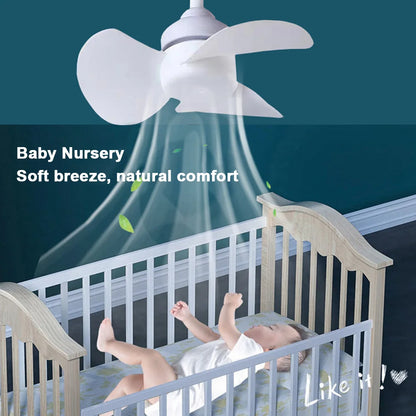 Indoor Ceiling Fan Light E27 Base/USB Light Bulb Fan with Socket Hose Extender Small Ceiling Fan Light for Bedroom Living Room