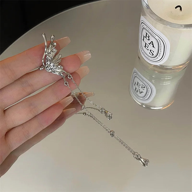 Y2K Fairy Butterfly Ear Clips with Trendy Tassels for Women - Smarsty