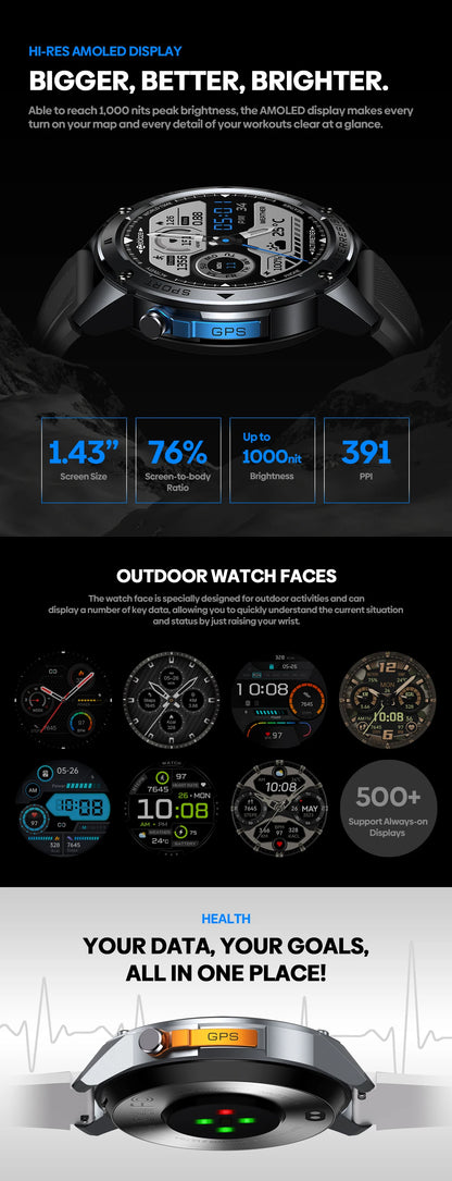 Zeblaze Stratos 2 Ultra GPS Smart Watch with Voice Calling - Smarsty