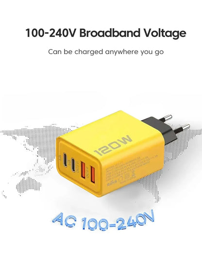120W Four Port USB C Fast Charger PD Power Delivery - Smarsty