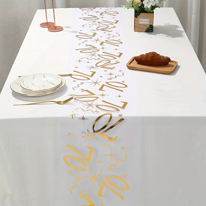 Gold Birthday Table Runner Decor for 20th 30th 60th Celebrations - Smarsty