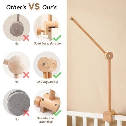 Revolving Music Box For Newborns Baby Crib Imitation Wood Color Hanging Rattle Baby Soothing Musical Toys 0-12 Months Baby Gift by Smarsty