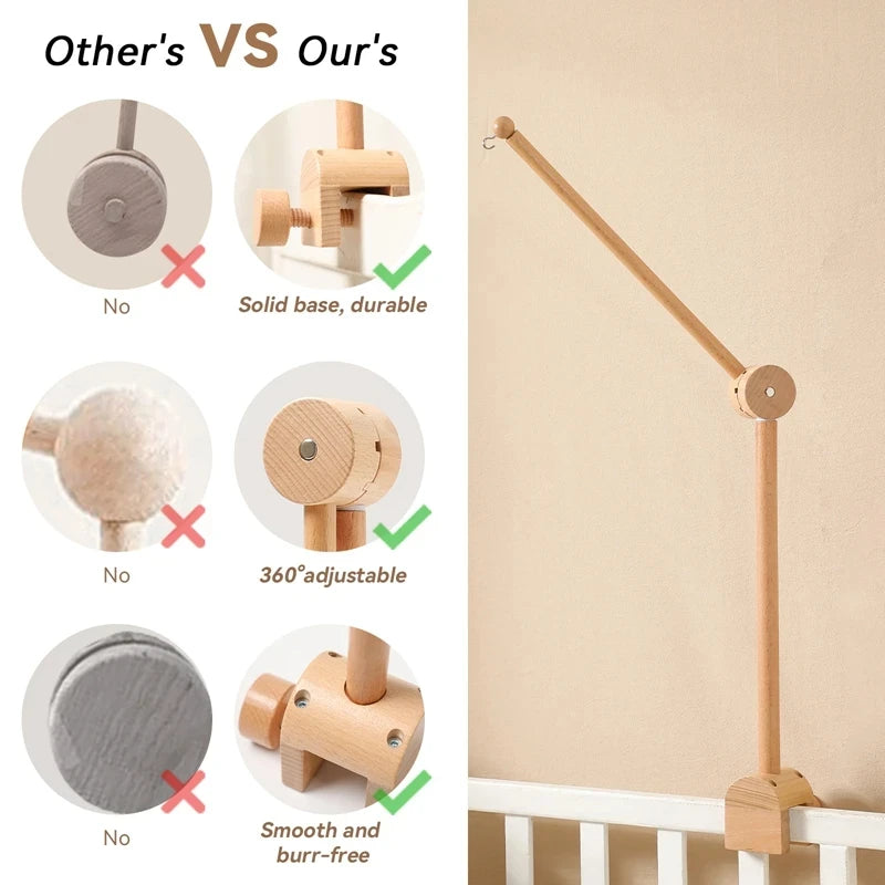 Revolving Music Box For Newborns Baby Crib Imitation Wood Color Hanging Rattle Baby Soothing Musical Toys 0-12 Months Baby Gift by Smarsty