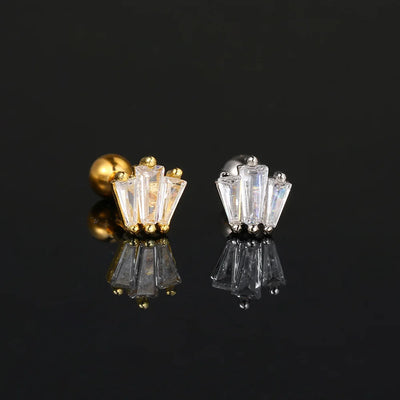 Crystal Waterdrop Tragus Earring Screw Back Stud CZ - Smarsty