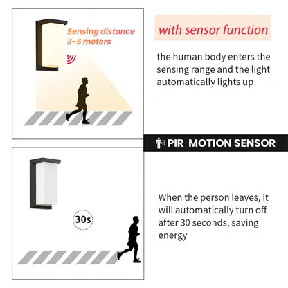 LED Wall Light With Motion Sensor For Outdoor Use - Smarsty