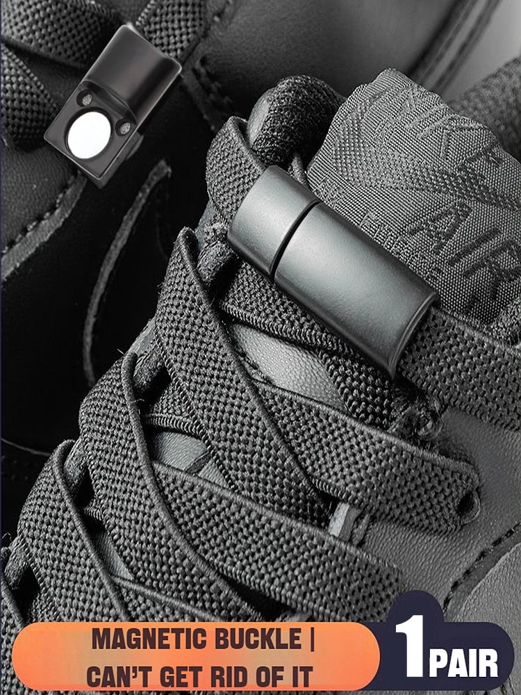 1Pair Magnetic Lock Shoelaces without ties Flat Elastic Laces Sneakers Boots No Tie Shoelace Rubber Bands for Shoes Accessories