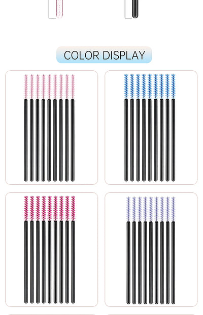 50 Pcs Disposable Eyelash Brushes with Diamond Handles - Smarsty