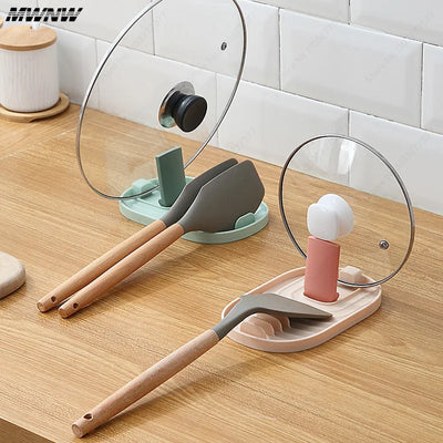 1pcs Polychrome Foldable Nordic Style Pot Holder Lid Shovel Storage Rack Practical Multifunctional Utensils for Kitchen Supplies by Smarsty