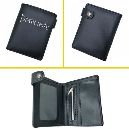Death Note Anime Black PU Leather Short Wallet Card and Coin Purse for Boys Girls Gift - Smarsty