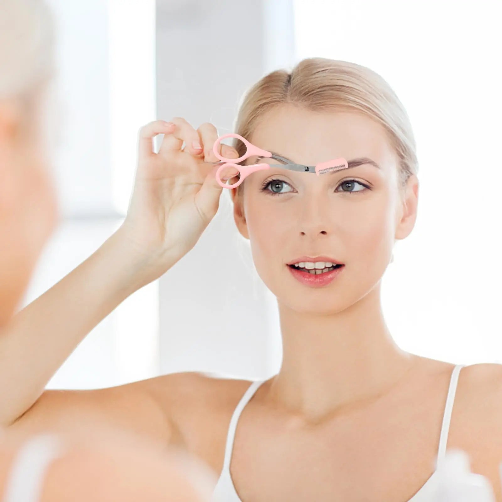 Stainless Steel Eyebrow Trimmer Scissors for Precise Shaping - Smarsty