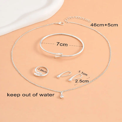 Elegant Women's Jewelry Set with Curved Bean Design - Smarsty