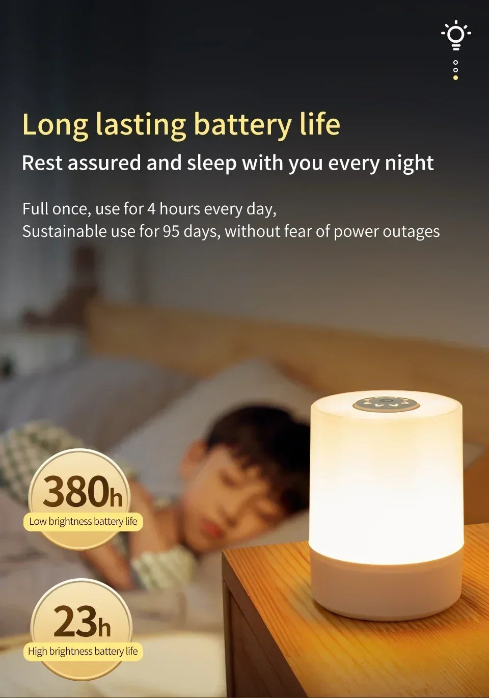 LED Rechargeable Night Lamp with Remote Control - Smarsty
