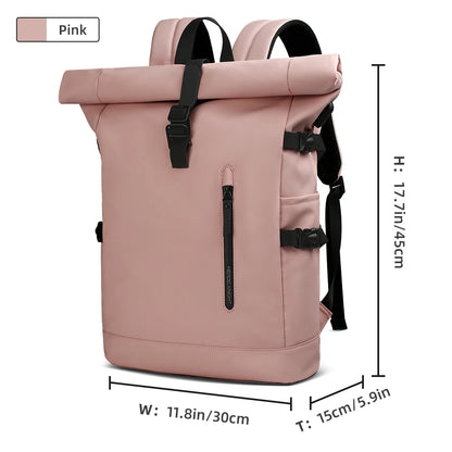 HK Expandable Travel Backpack Men Large Capacity Waterproof 15.6” Laptop Bag Hiking Rucksack Cycling Daypack Bag with USB Port