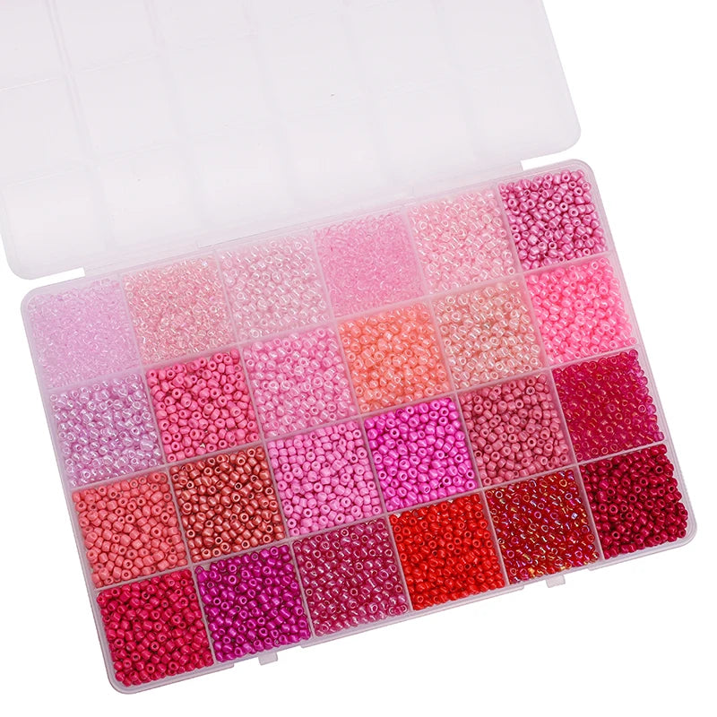 About 5200Pcs24 Grid Rice Bead Box Handmade DIY Jewelry Bracelet Earrings Kandi Jewelry Accessories Materials - Smarsty