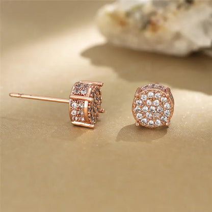 Austrian Crystal Stud Earrings White Gold Sparkle Bridal - Smarsty