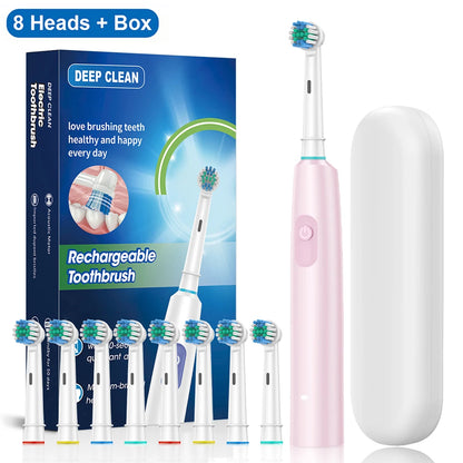 Rotary Electric Toothbrush with Soft Brush Heads - Smarsty