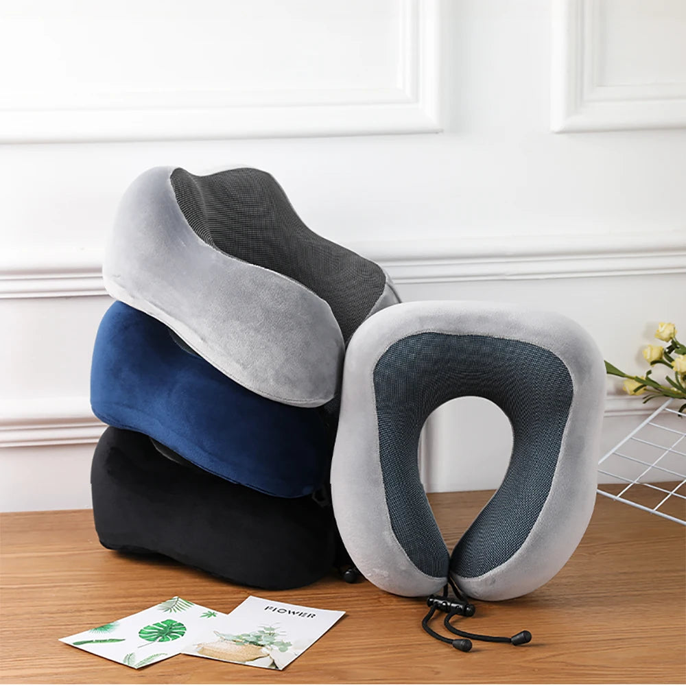 Soft Memory Foam Travel Neck Pillow with U Shape Design - Smarsty