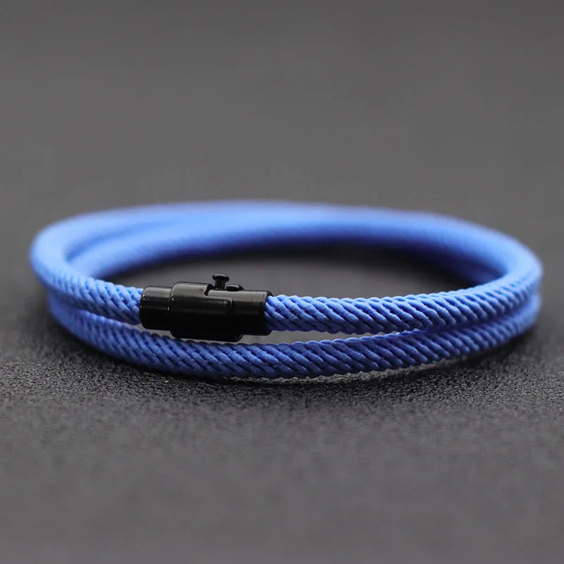 Double Layer Magnetic Buckle Men's Survival Bracelet - Smarsty