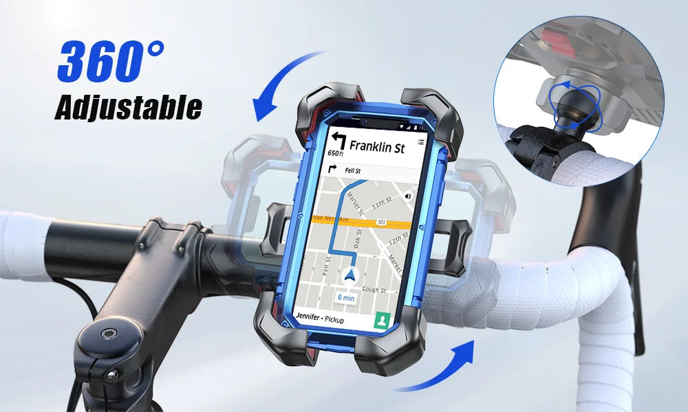 Universal Bike Phone Holder 360 Degree Rotation Shockproof - Smarsty