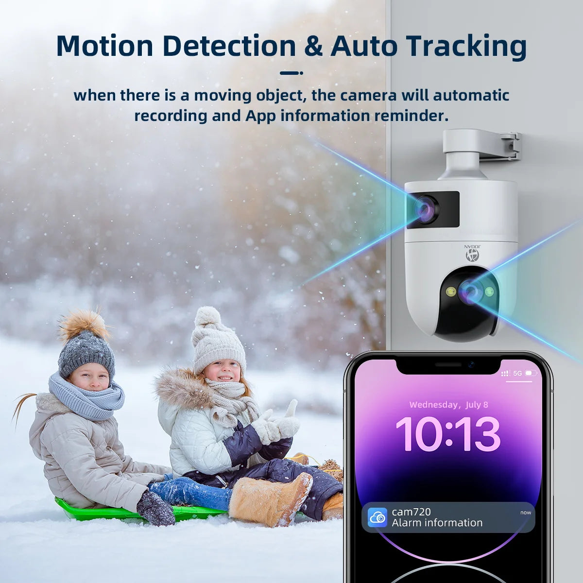 JOOAN 4K 6MP HD  PTZ Camera Outdoor Dual Lens Dual Screen AI Tracking 5G WIFI IP Camera Security CCTV Video Surveillance Cameras - Smarsty