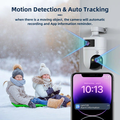 JOOAN 4K 6MP HD  PTZ Camera Outdoor Dual Lens Dual Screen AI Tracking 5G WIFI IP Camera Security CCTV Video Surveillance Cameras - Smarsty