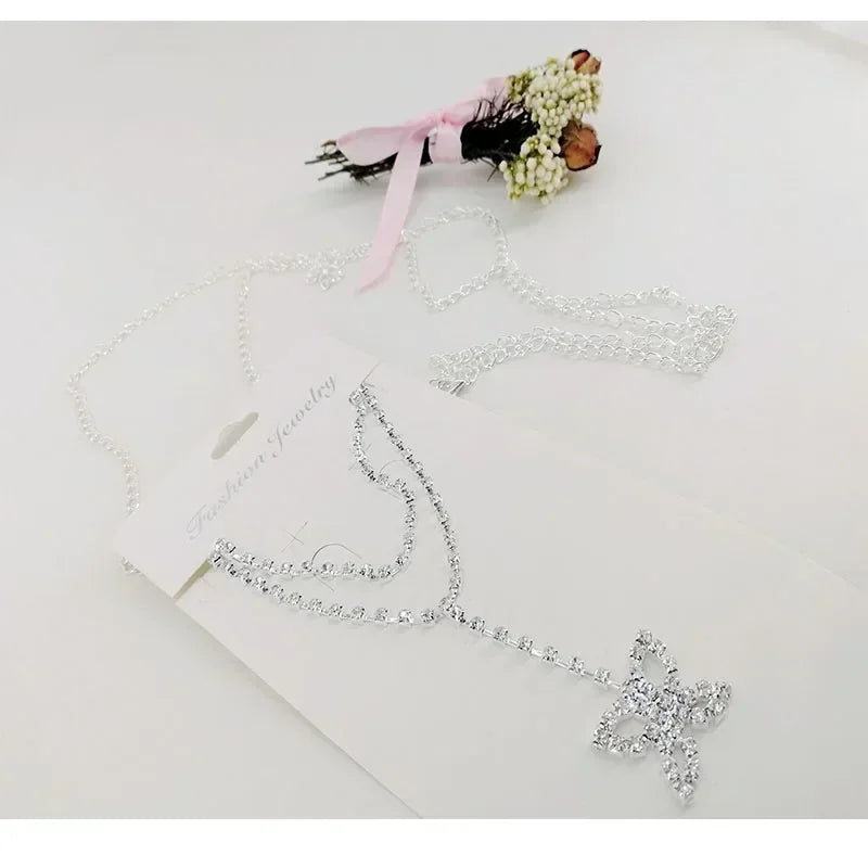 Women High Waist Metal Chain Belt with Crystals - Smarsty