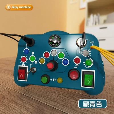 Montessori Busy Board Sensory Toys Cartoon with LED Light Switch Control Board Travel Activities Children Game for 2-4 Years Old - Smarsty