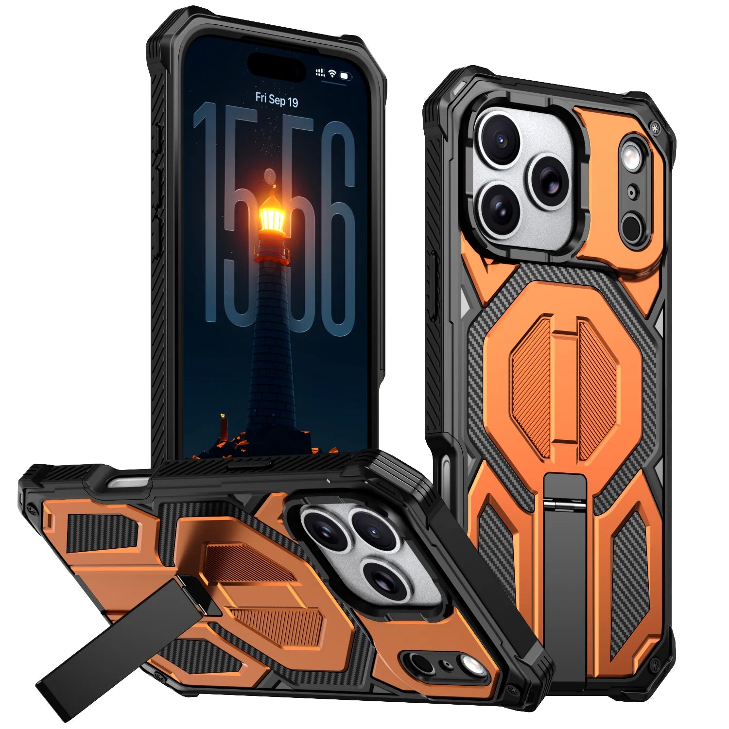 Case For iPhone 17 Air 16e 16 15 14 13 12 17 Pro Max Plus Coque For Magsafe Wireless Charging Magnetic Metal Stand Armor Cover
