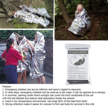 1-10PCS Emergency Blanket Outdoor Survive First Aid Military Rescue Kit Windproof Waterproof Foil Thermal Blanket for Camping by Smarsty