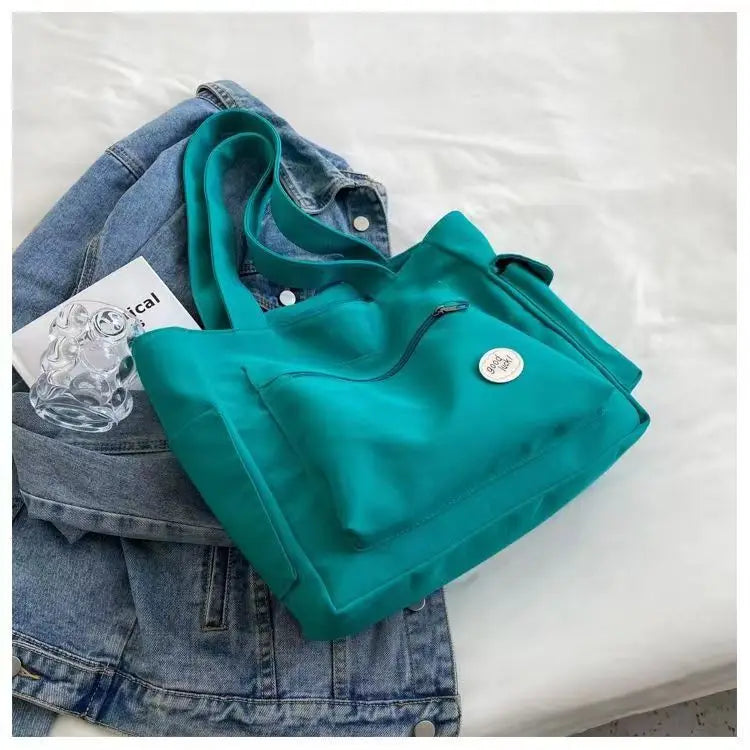Women Canvas Tote Bag Large Capacity Shoulder Handbag - Smarsty