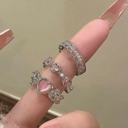 2PCS Sparkling Crown Rings Set for Women - Smarsty