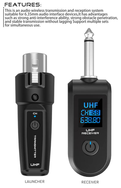 Wireless Microphone System with XLR and 6.5 Transmitter - Smarsty