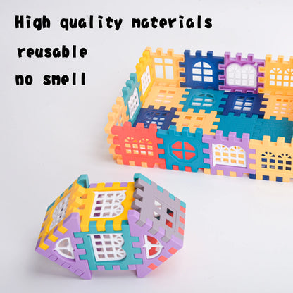 Large scale house building block simulation window design, kindergarten construction, creation of boys and girls large house bui - Smarsty