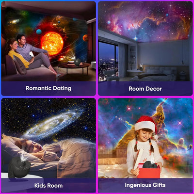 13 In 1 Galaxy Ultral Star Projector HD Image Area LED Night Light, 13 Film Discs,360° Rotate 1/2h Timer for Kids&Adults Bedroom - Smarsty