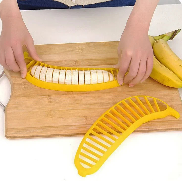 Eco-friendly Banana Slicer Cutter:Premium Plastic Kitchen Tool for Fruits&Vegetables-Ideal for Slicing, Cutting Cucumbers & More