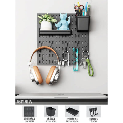 No Punching Pegboard Wall Organizer Panel Shelves For Gamer Room,bathroom,kitchen Storage Rack Organizer Pegboard Accessories by Smarsty