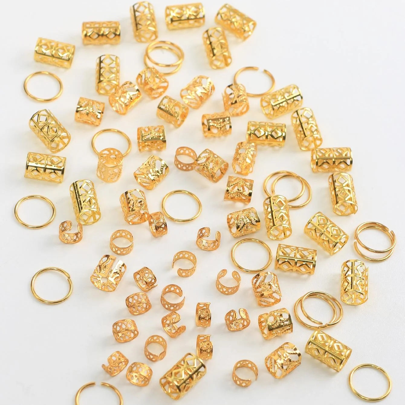 80pcs Stylish Dreadlock Hair Beads for Braids - Smarsty