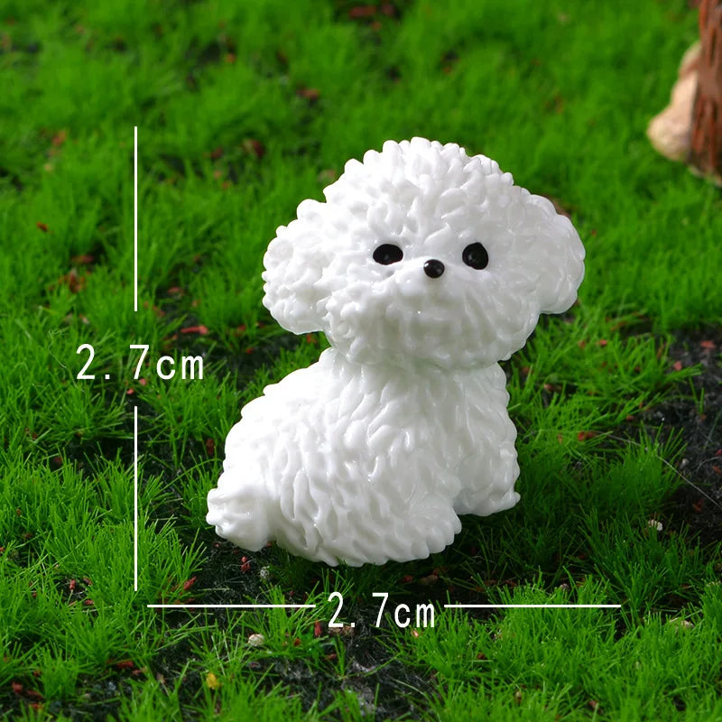3D Cute Mini Puppy  Shoe Decoration Set Detachable Diy Bichon Frise Dog Figurines Accessory, Used For Clogs, Holiday Party Gifts