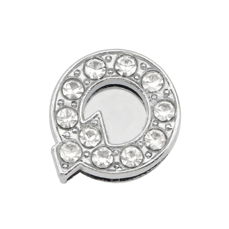 1PC Shoe Charms Glitter Rhinestone Letter Crystal Alphabet Shoes Charm Decorations Jewelry Slider Bracelet Wristbands Accessorie