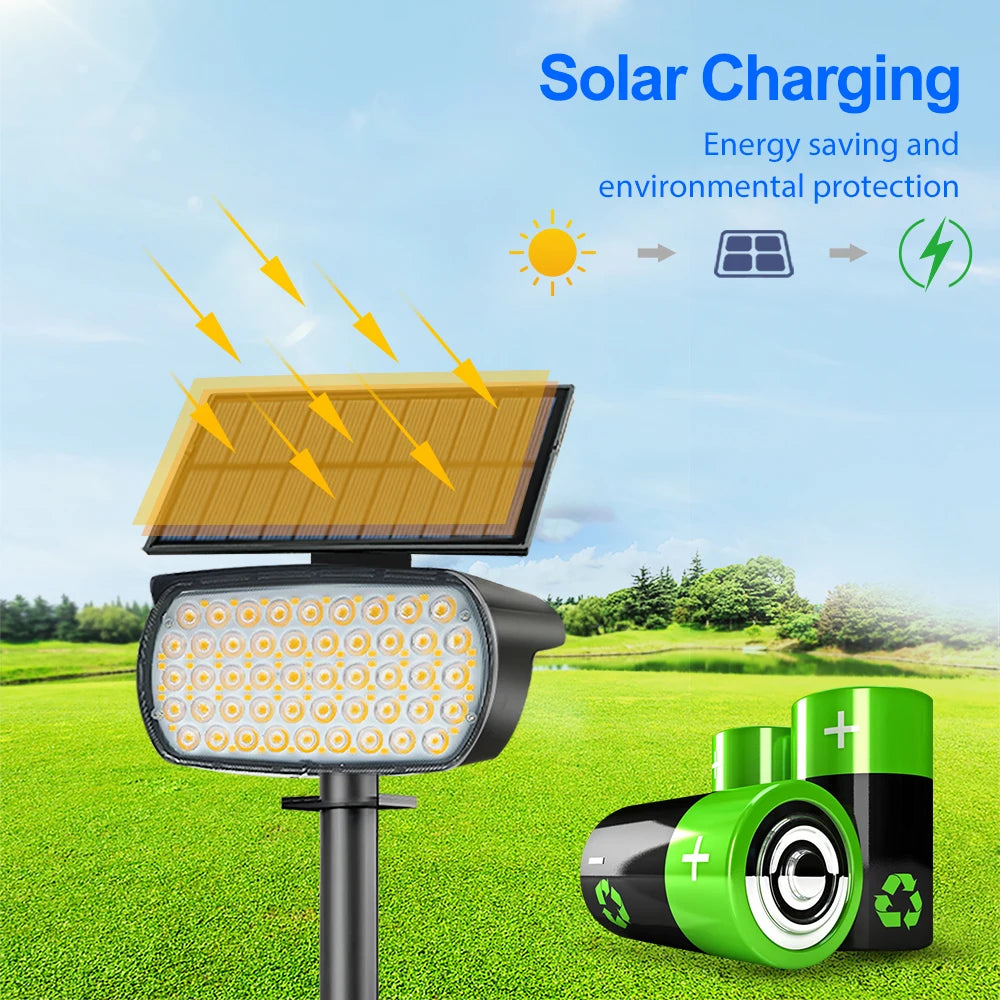 Solar Powered LED Spotlights for Outdoor Landscape Lighting - Smarsty