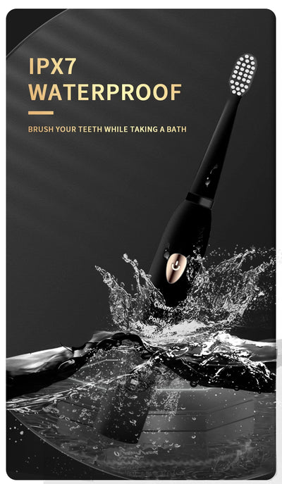 Jianpai Black White Acoustic Electric Toothbrush with USB Charging - Smarsty