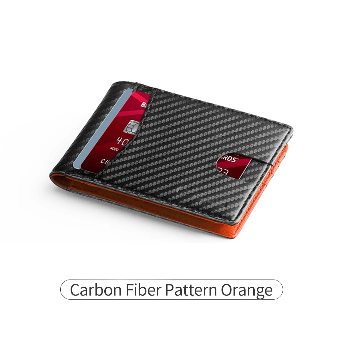 RFID Blocking Ultra-thinTrifold Wallet Carbon Fiber Pattern Portable Credit Card Holder,with2 ID Windows and Multiple Card Slots - Smarsty