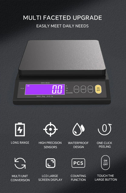 Digital Kitchen Scale with Waterproof Design and LCD Display - Smarsty