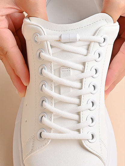 Elastic No Tie Shoelaces Semicircle Shoe Laces For Kids and Adult Sneakers Shoelace Quick Lazy Metal Lock Laces Shoe Strings - Smarsty