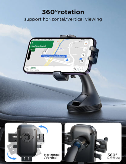 Universal Car Phone Mount With Strong Suction 360 Rotation - Smarsty