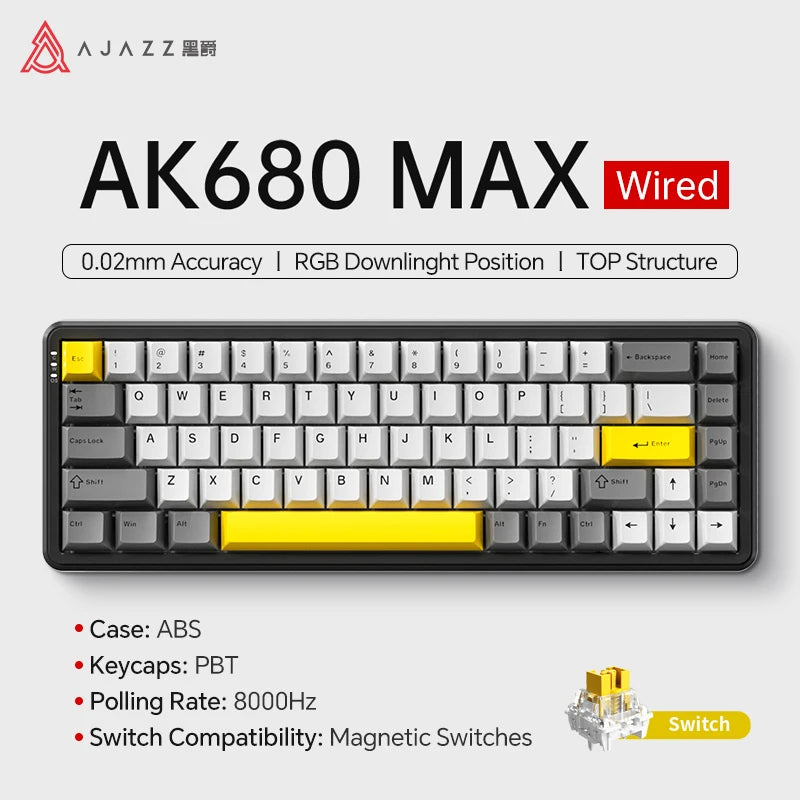Magnetic Switch 60 Percent Mechanical Keyboard For Gaming
