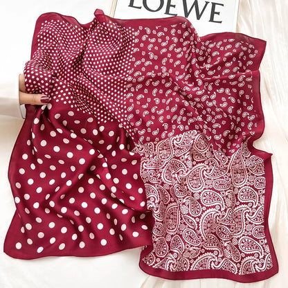 Luxury Women's Silk Scarf Square Neckerchief for Summer - Smarsty