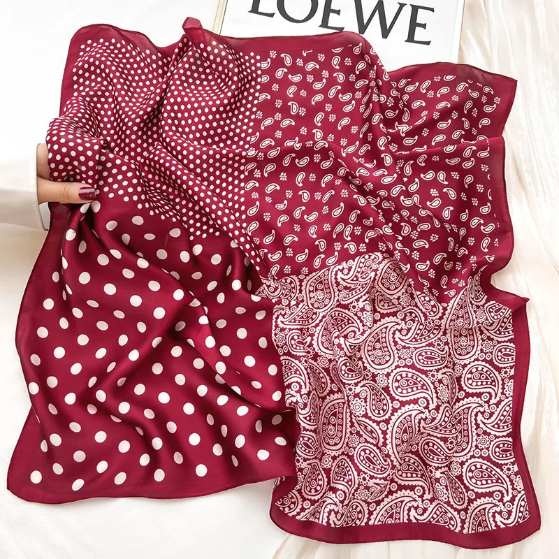 Luxury Women's Silk Scarf Square Neckerchief for Summer - Smarsty
